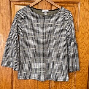 Allison Joy Plaid Bell Sleeve top